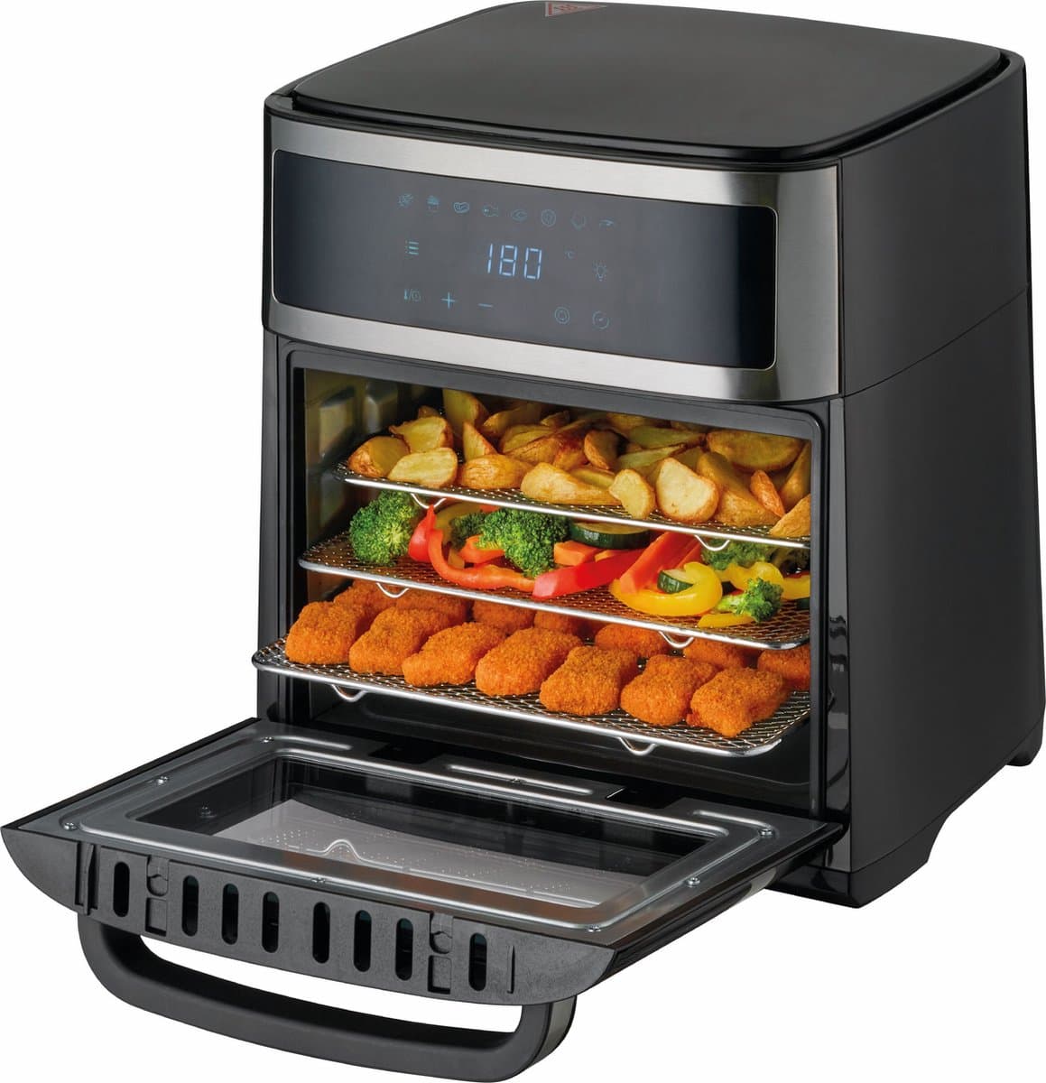 TZS First Austria Airfryer oven - Digitale Heteluchtfriteuse - Airfryer XXL - 13L - 1700W - Zwart — afbeelding 1