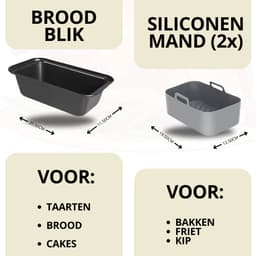 Keukenvriend © Airfryer accessoires - 12 delig - airfryer siliconen bakje - Voor o.a. Ninja Airfryer XXL SL400EU , AF300EU , AF400EU, AF140EU, AF500EU — thumbnail 3