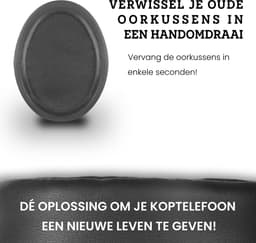 Somstyle Oorkussens Geschikt Voor Sennheiser HD 4.40BT & HD 4.50BT (NC) - 2 Stuks - Eiwitleer - Zwart — thumbnail 2