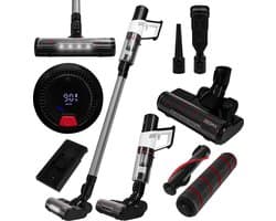 Zeegma Zonder Klaar Base Draadloze Stofzuiger met Smart Stofsensor – 23000 Pa – 250W – Nat & Droog – 3 Modi (ECO/AUTO/TURBO) – LED Borstel – HEPA Filter – Inclusief Accessoires & Wandhouder