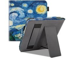 BukkitBow - Beschermhoes geschikt voor Kobo Libra Colour - E-reader Cover - Smart Sleep Cover - Sterrennacht Motief - Blauw