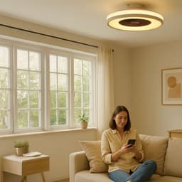 FlinQ LumiFan XL Ø60 cm Plafondventilator met Verlichting - Ventilator voor aan het Plafond - Ideaal voor op de Slaapkamer - Bestuurbaar met Afstandsbediening — thumbnail 3