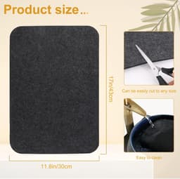 Hittebestendige mat voor Airfryer - Bescherming Frituurpan - 4 Stuks - aanrechtbladbeschermers - koffiezetapparaatmat - Ovenbeschermingsmat - 43*30CM - Vilt — thumbnail 7