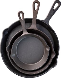 Gietijzeren pan - Skillet - set 3 stuks - 16 cm, 19,5 cm en 24,5 cm - preseasoned — thumbnail 1