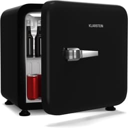 Klarstein Audrey Evo 43L minikoelkast - retro design, stil (40 dB), compressor, verstelbare pootjes, omkeerbare deur, kleine koelkast voor slaapkamers en kantoren, zwart — thumbnail 8