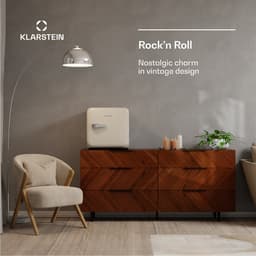 Klarstein Audrey Evo 45L minikoelkast - Retro design, stil (40 dB), verstelbare pootjes, omkeerbare deur, compressorkoeling, mechanische thermostaat, kleine koelkast voor slaapkamers en kantoren, crème — thumbnail 5