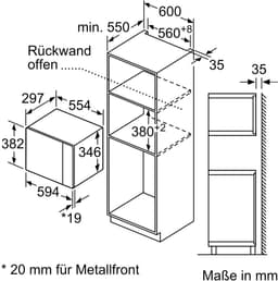 Siemens iQ500 BF525LMB1 magnetron Zwart Solo-magnetron Ingebouwd 20 l 800 W — thumbnail 3