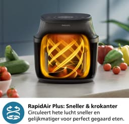 Philips 3000 Series Airfryer - NA341/00 - Kijkvenster - RapidAir Plus - 7.2L - Tot 6 Personen - Zwart — thumbnail 5