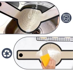 ZYLARO Siliconen Bakmat - 2 Stuks Bakmat Voor Nederlandse Oven - vaatwasserbestendig - Lange Handvatten Deeg Mat - sling bakmat - Voor Airfryer, Oven En Magnetron - grijs — thumbnail 6