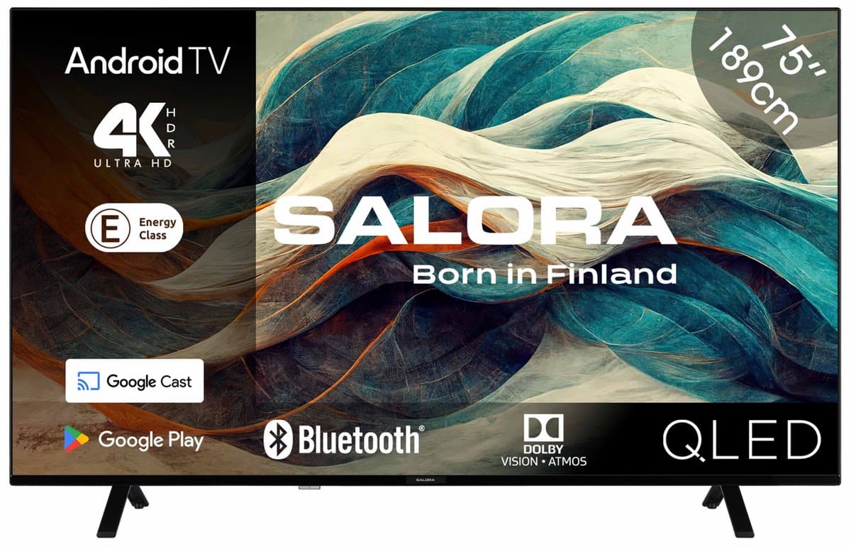 Salora 75QLED320 - tv 75 inch - 4K tv - Qled tv - 75 inch tv - 4K Ultra HD Smart TV - 2025 — afbeelding 1
