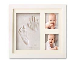Baby Hand- en Voetafdruk Kit - Bubzi Co - Niet-Giftige Luchtdrogende Klei - Herinneringslijst - Voor Pasgeborenen & Nieuwe Moeders - Wit