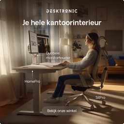 Desktronic HomePro Zit-sta Bureau Elektrisch In Hoogte Verstelbaar, 200x80cm Wit/Wit, Stille Dubbele Motor, Hoogte 62-126cm — thumbnail 2