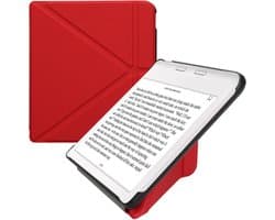 kwmobile e-reader hoesje geschikt voor Kobo Libra Colour hoes - Ereader flip case met standaard - E reader cover van kunstleer - In donkerrood