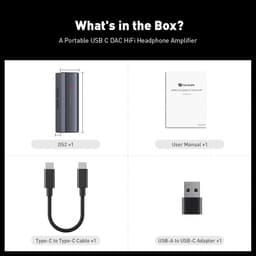 Fosi Audio DS2 USB C naar AUX Koptelefoonversterker DAC Dongle 3.5mm - Draagbare Versterker met Dubbele Uitgang voor iPhone, iPad Pro, Android Telefoon — thumbnail 4