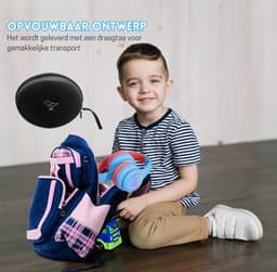 StayPowered Kinder Bluetooth Hoofdtelefoon - Perfect voor School & Reis - Veilig Volumeniveau - Heldere Geluidskwaliteit - met LED - Draadloos & Bekabeld - Versterkt Materiaal - Lange Batterijduur - Blauw/Rood- Levering Sneller dan Aangegeven! — thumbnail 5