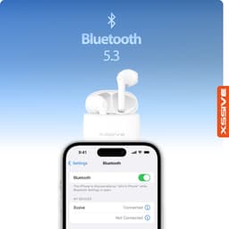 Draadloze Oordopjes Bluetooth 5.3 - Oordopjes met Microfoon - Lange Batterijduur - Ergonomische & Stevige Pasvorm - Witte EarBuds — thumbnail 2