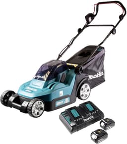 Makita DLM 432 PM2 accu grasmaaier 36 V ( 2x 18 V ) 43 cm borstelloos + 2x accu 4.0 Ah + dubbele lader — thumbnail 2