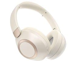 StayPowered Draadloze Hoofdtelefoon - 50 Uur Playtime Voor Onbeperkt Luisterplezier - Diepe Bassen - Opvouwbaar Ontwerp - Bluetooth 5.3 - Ingebouwde Microfoon - Ergonomische Pasvorm - Beige/Wit - Levering Sneller Dan Aangegeven!