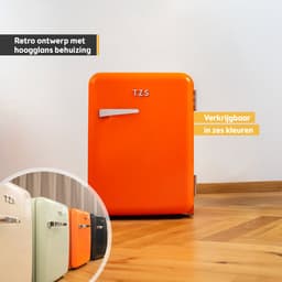 TZS First Austria Mini koelkast - Minibar - 40 liter - Vrijstaand - Volledig stil 22dB - Retro - Oranje — thumbnail 1