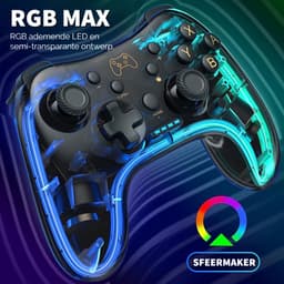 Phreeze Pro Controller Draadloos - Turbo Knop - Macro Knop - Transparant - RGB Verlichting - Instelbaar via APP - Geschikt voor Nintendo Switch — thumbnail 5