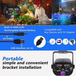Igoods Discolamp - Feestverlichting - Disco Projector - Sfeerverlichting - Discobal - Stroboscoop - Partylight - Met Afstandsbediening — thumbnail 2