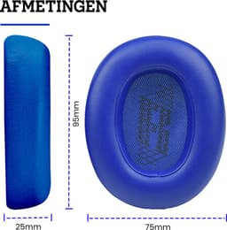 Oorkussens Geschikt Voor JBL Live 650BT NC / 660 NC - 2 Stuks - Zacht Schuim - Eiwitleer - Blauw — thumbnail 3