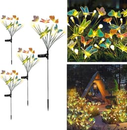 Zonnelampen voor buiten - 4 stuks tuinverlichting met 32 LEDs - IP65 waterdicht - Solarverlichting voor tuin en voetpad — thumbnail 1