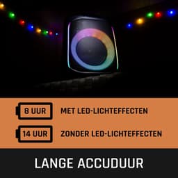 Lenco Bluetooth Speaker - Draadloze Party Speaker met Verlichting en Microfoon - PA-101BK - Zwart — thumbnail 4