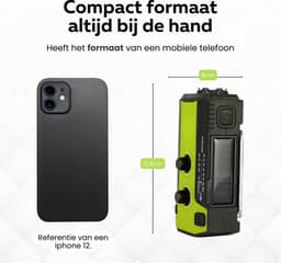 Noodradio Solar Opwindbaar en Batterijen - Noodpakket - Draagbare Survival Radio - Powerbank en Zonneenergie - Bouwradio - Zaklamp - 4000 mAh - Groen — thumbnail 4