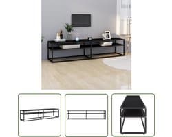 vidaXL Tv Meubilair - Televisie Kast - Tv-meubel 180x40x40,5 cm gehard glas zwart - Glazen Tv Kast - Zwarte Tv Kast - Modern Tv Meubel