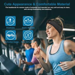 Bluetooth Hoofdband voor Dames - Draadloze Hoofdtelefoon met HD-Luidsprekers voor Yoga, Training, Hardlopen en Sport — thumbnail 3