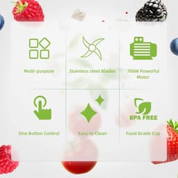 Eszenzics™ 3-In-1 Multifunctionele Keukenmachine - 700W - 1.2 liter - Easy Clean - Compact - Juicer - Maler - Blender - Hakmolen - Smoothie - Mixer — thumbnail 4