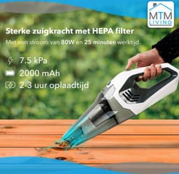 MTM Kruimeldief Snoerloos - Alles in één kruimelzuiger - Nat en droog vuil - Met oplaadstation — thumbnail 5
