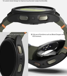 Ringke Slim + Glass | Hoesje + Screen Protector Geschikt voor Samsung Galaxy Watch 7 40MM | Case met 9H Tempered Glass | Matte Zwart — thumbnail 8