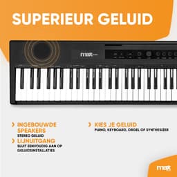 Digitale piano - MAX RhapsodyDP88 Piano Keyboard 88 toetsen - Met sustainpedaal en bladmuziekhouder — thumbnail 2