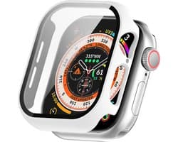 By Qubix - Apple Watch Hard Case Waterproof - Wit - Geschikt voor Apple Watch 42mm - Series 10 hoesje - screenprotector - Bescherming iWatch - Bescherm hoesje