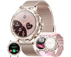 Smartwatch Dames met Telefoonfunctie – Waterdicht Fitnesshorloge, 123 Sportmodi, Activiteitstracker