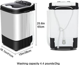 Compacte 2-in-1 Draagbare Wasmachine en Droger voor Slaapkamers, Appartementen en Campers — thumbnail 3