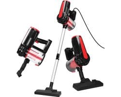 Aigostar Hurricane - Steelstofzuiger - Stofzuiger zonder Zak - 6M Snoer - 16kPa Krachtige Zuigkracht - 600W - 1 L Stofbak - Geschikt voor Dierenharen - Rood