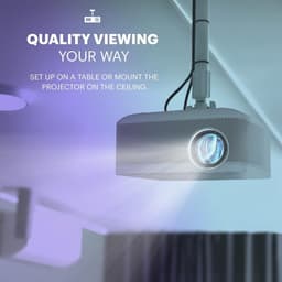 Full HD Multimedia Projector - Mini Portable Compact Home Theater System with Remote Control Native 1080p Video Projection & HDMI Cable Beamer — thumbnail 3