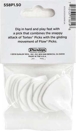 Jim Dunlop Tortex - Plectrums - Flow - 1,50 mm Wit - Player's Pack 12 Stuks — thumbnail 5