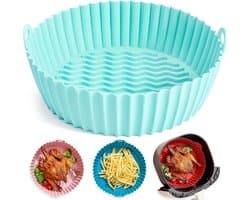 - Siliconen Bakje - Bakvorm - Siliconen Mandje - Bakje - Accessoires - Bakblik - Siliconen Bakvormen - Rond - Lichtblauw - 21CM