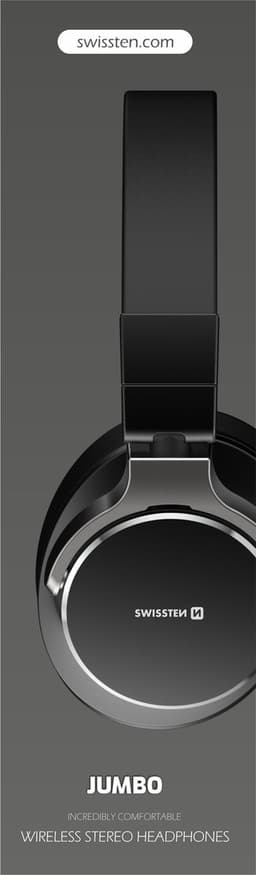 Swissten Jumbo - Draadloze Bluetooth Over-ear koptelefoon - Zwart — thumbnail 4