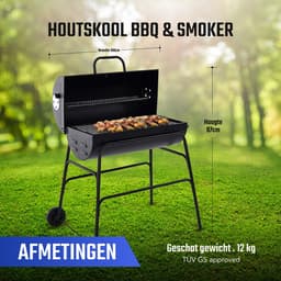 XL Houtskool Barbecue - BBQ - Verrijdbaar - Cilindervorm - Buitenkeuken — thumbnail 4