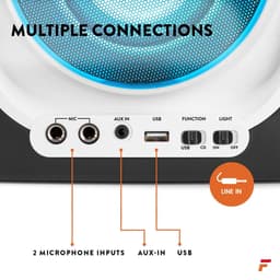 Karaoke Set met 2 Microfoons en LED Lichteffecten - Fenton SBS30W - Karaoke CD+G Speler met Bluetooth — thumbnail 5