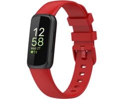 Siliconen Smartwatch bandje - Geschikt voor Fitbit Inspire 3 siliconen bandje - rood - Strap-it Horlogeband / Polsband / Armband - Maat: Maat S