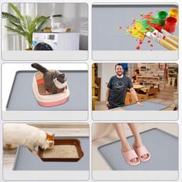 Wasmachine Mat - Antislip Huishoudelijke Mat - Groot 60x60cm Silicone - Waterdicht & Hittebestendig - Beschermt Vloer & Apparaten - Voor Wasmachine, Droger & Koelkast — thumbnail 2