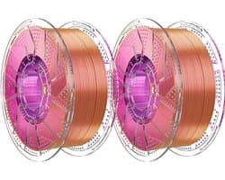 PLA Filament - 3D Printer Filament - Creatief Printen - Zijdeglans Afwerking - 2 kg - Tricolor Rood Goud Paars