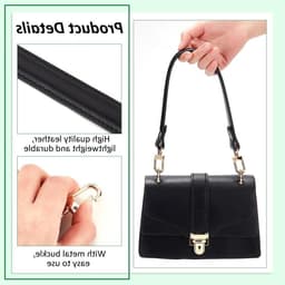 Zwarte PU Leren Handtasriem van 45 cm, Vervangende Leren Strap voor Handtassen, Schoudertassen en Tote Bags met Koppelingen — thumbnail 3