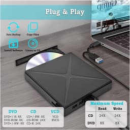 Externe DVD Speler - Optische Drive - Bestanden Archiveren - Met SD TF Kaartlezer - USB 3.0 - Zwart — thumbnail 2